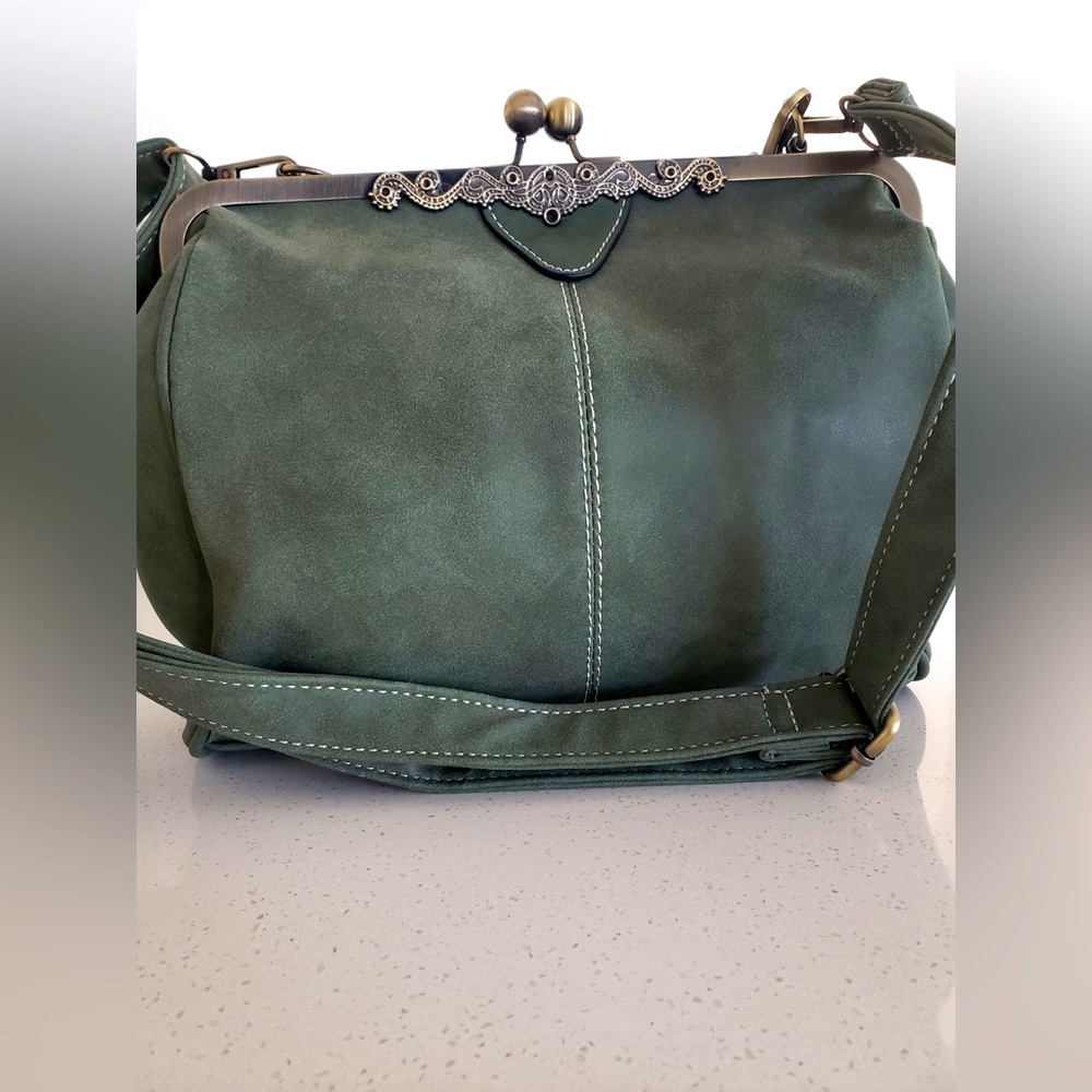 Vintage Inspired Large Green Purse for the Everyday look